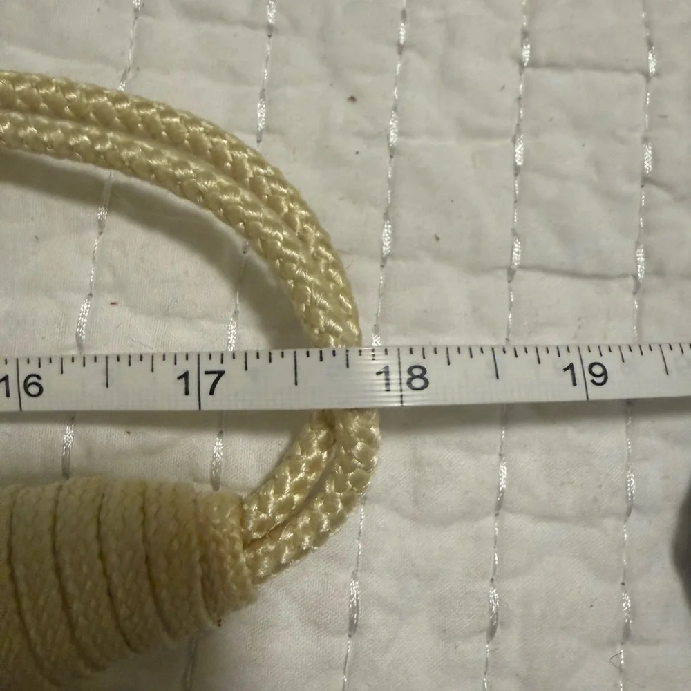 Vintage Braided Rope Belt Pearl Detail Pastel Boho Waist Belt 36”